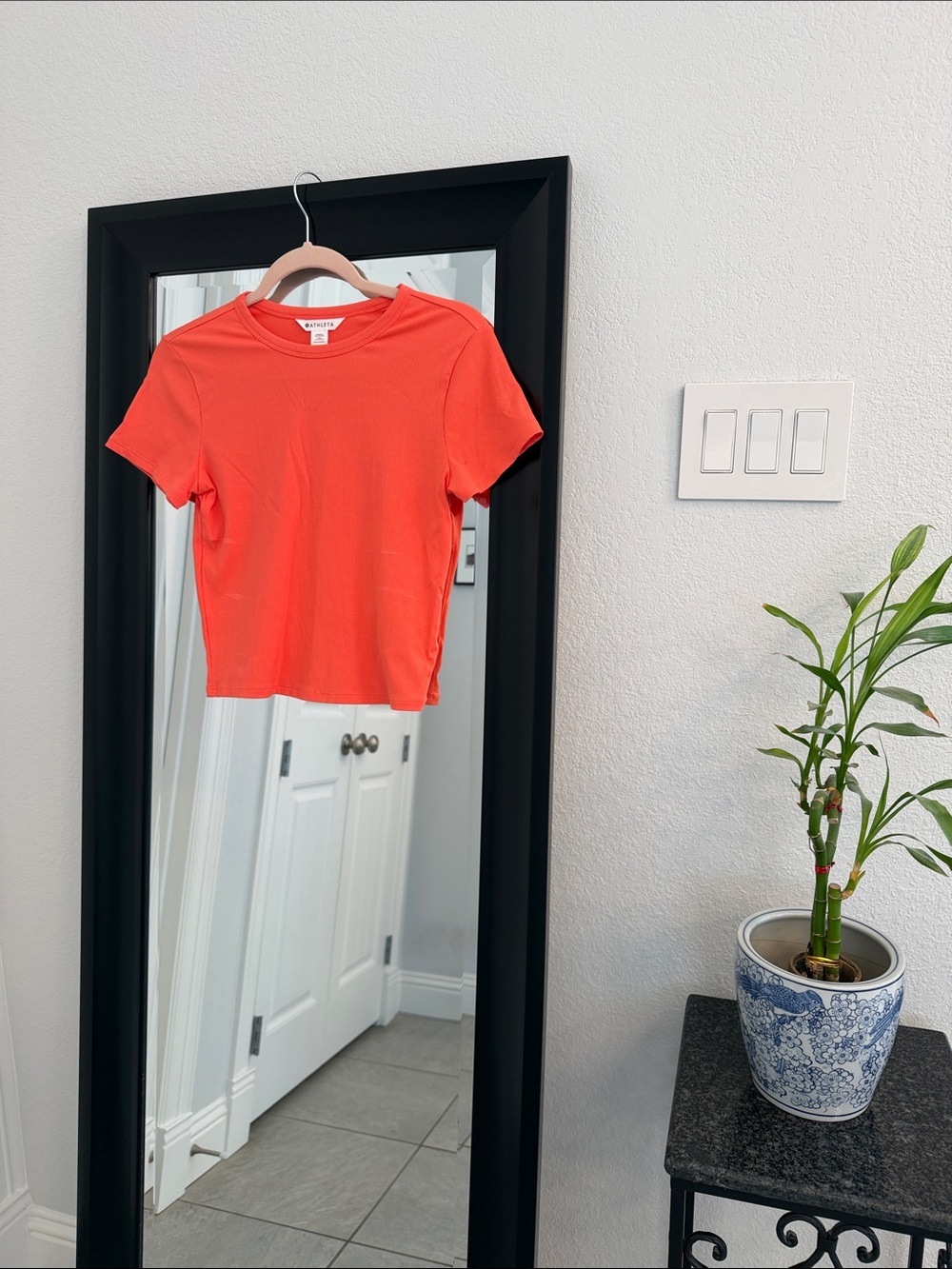 Athleta Signature Crop Tee,  Crewneck in ORANGE